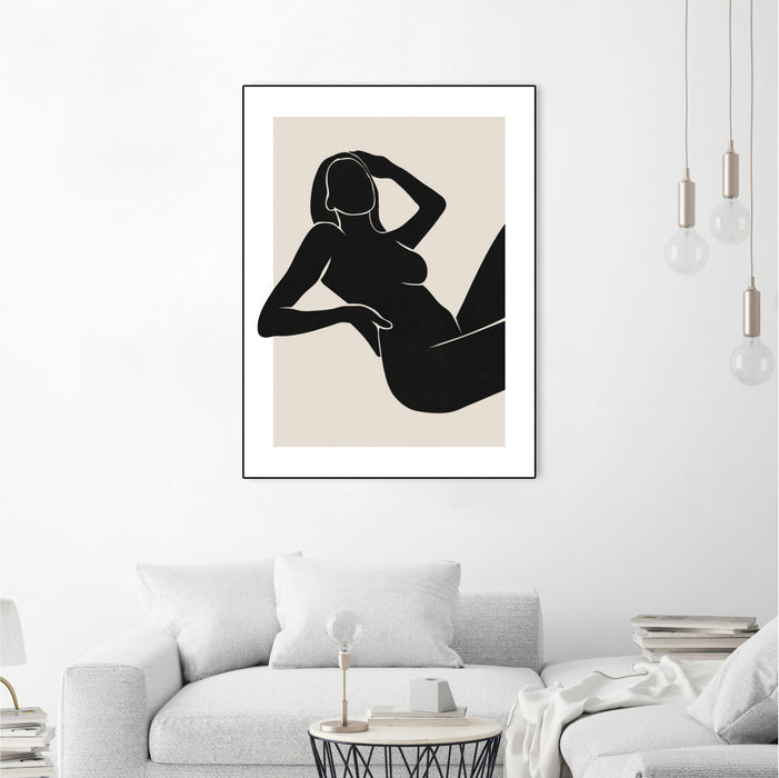 Œuvre d'art murale sur toile encadrée noire « Untitled » 30 x 40