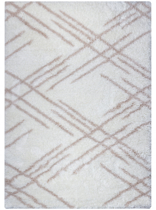 Carpette Ker crème à rayures 5 x 8