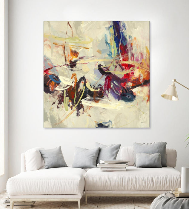 Œuvre d’art murale Giant Art « Positive Energy Iii » 54 x 54