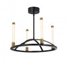 Lustre Infiniti noir et laiton mat à 4 ampoules à DEL intégrées