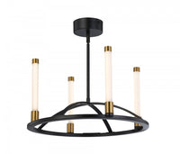 Lustre Infiniti noir et laiton mat à 4 ampoules à DEL intégrées