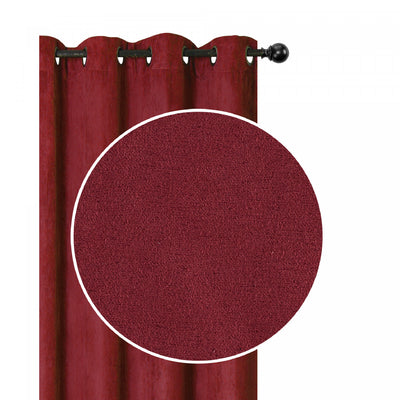 Faux Suede Panel With 8 Grommets Red - Set of 2 Drapes and Blinds|Panneau en suédine rouge avec 8 œillets - ensemble de 2 rideaux et stores