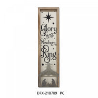 Panneau mural « Glory to The Newborn King » en métal encadré de bois