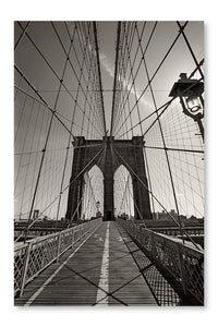 Brooklyn Bridge in New York City 16 po x 24 po : Oeuvre d’art murale en panneau de tissu sans cadre