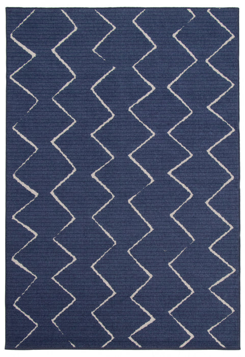 Carpette Kimi bleue 4 pi 7 po x 6 pi 7 po