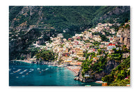 Amazing Amalfi Coast 28 po x 42 po : Oeuvre d’art murale en panneau de tissu sans cadre