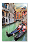Beautiful Romantic Venetian Scenery 24 po x 36 po : Oeuvre d’art murale en panneau de tissu sans cadre