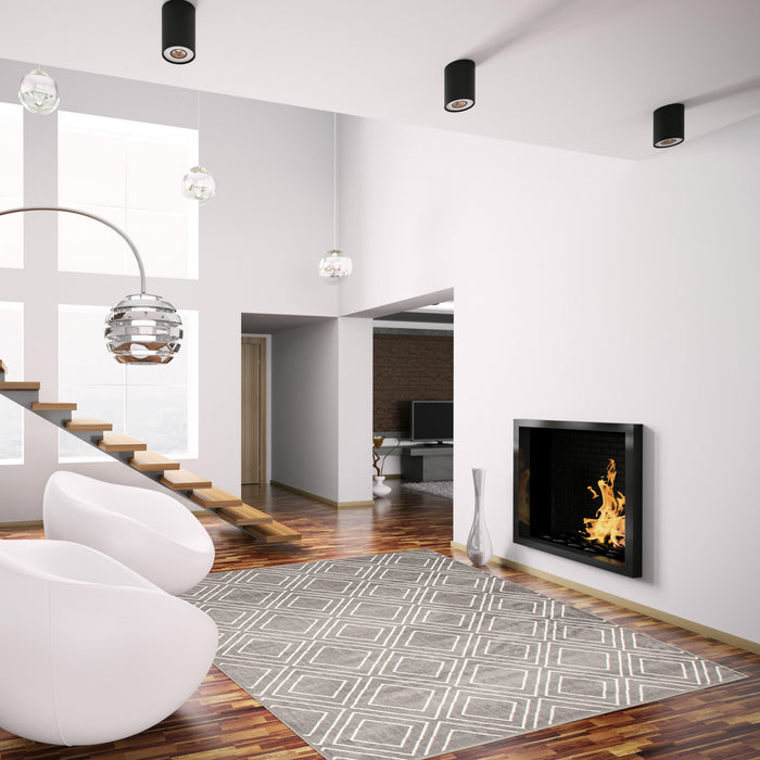 Carpette August gris géodeblanc 7 pi 10 po x 10 pi 2 po