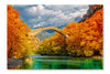  Konitsa Bridge 16 po x 24 po : Cadre d'art mural et panneau de tissu