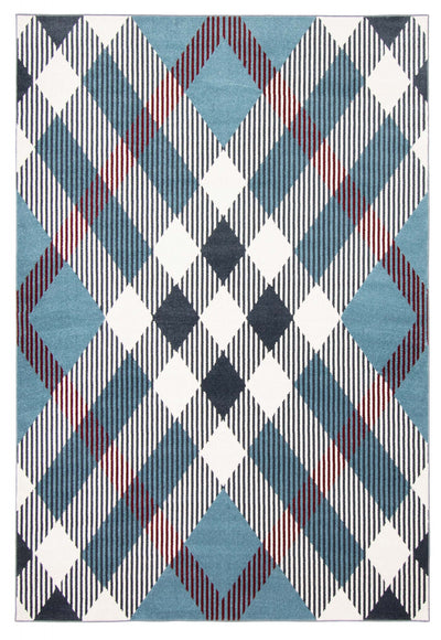 Kors Blue Machine Washable Area Rug - 5'0" x 7'0"