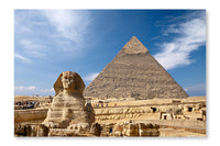 Sphinx and The Great Pyramid in Egypt 16 po x 24 po : Oeuvre d’art murale en panneau de tissu sans cadre