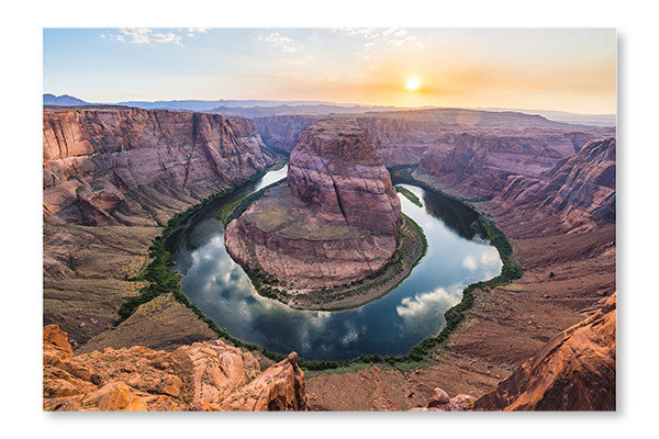  Beautiful Horseshoe Bend At Sunset 28 po x 42 po : Cadre d'art mural et panneau de tissu