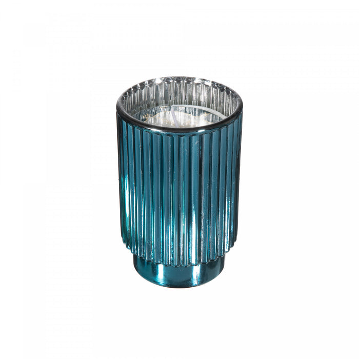 Bougie parfumée côtelée électroplaquée de 11,3 oz à arôme de jardin du matinal - ensemble de 2
