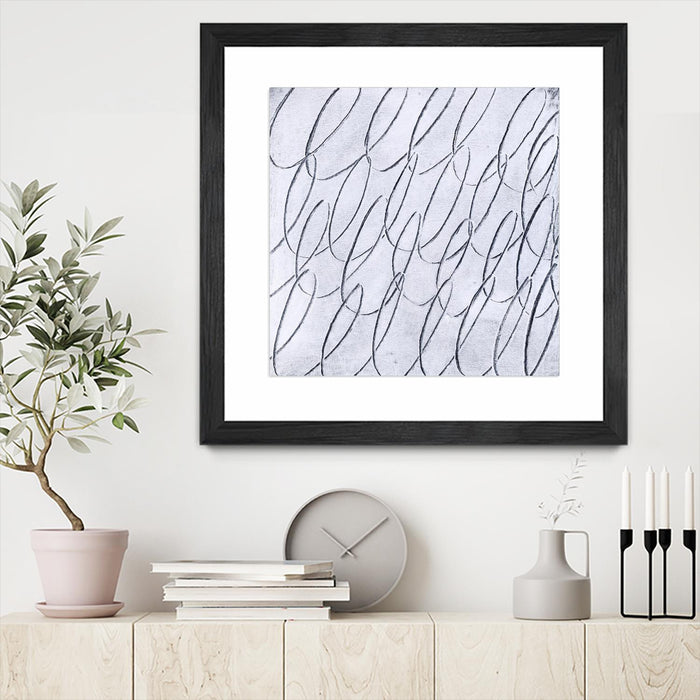 Œuvre d’art murale encadrée noire et mate « Contemplating Style » 30 x 30