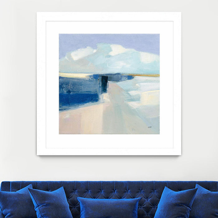 Œuvre d’art murale encadrée blanche et mate « Sand And Sky » 36 x 36