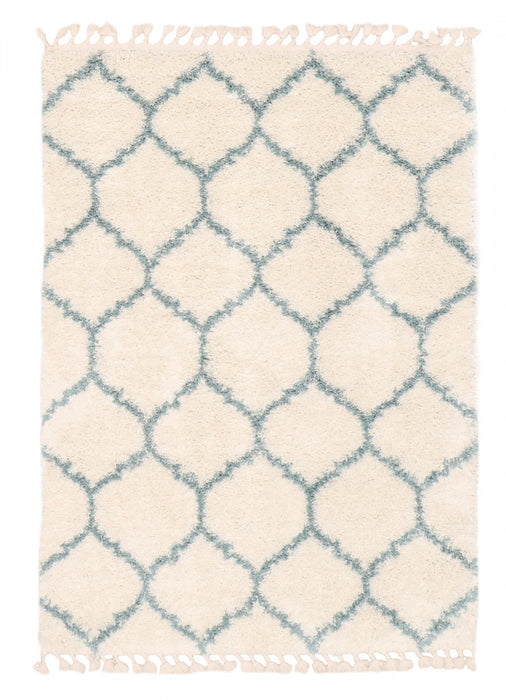 Carpette à poil long Helma Trellis crème 5 pi 3 po x 7 pi 3 po
