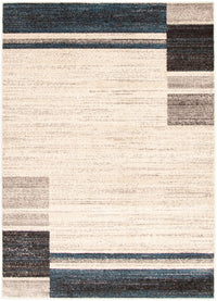 Carpette Aya ivoire-bleu - 3 pi 11 pox 5 pi 7 po