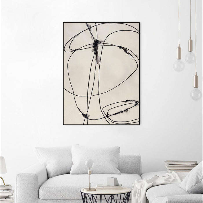 Œuvre d'art murale sur toile encadrée noire « Tangled Ties » 30 x 40