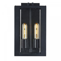 Applique murale II Waterville noir mat à 2 ampoules pour l'extérieur