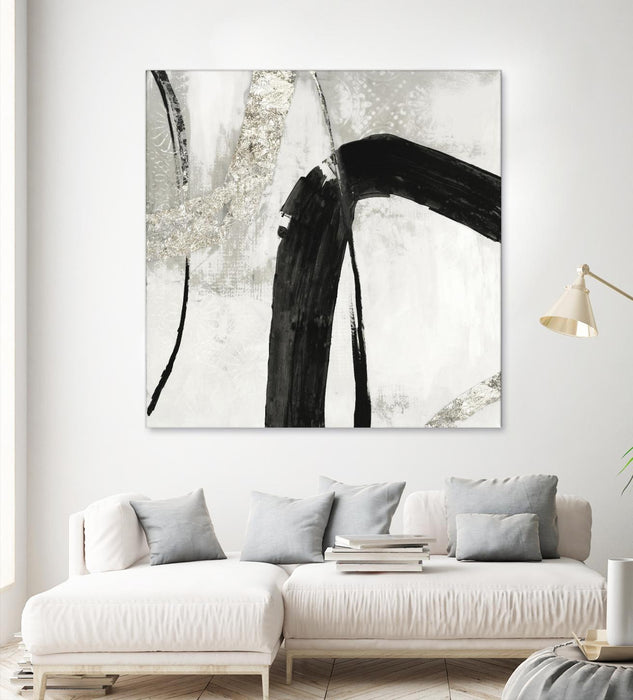 Œuvre d’art murale Giant Art « Black Ink Ii » 72 x 72