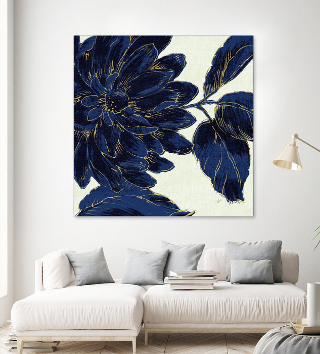 Œuvre d’art murale Giant Art « Indigo Garden I » 54 x 54