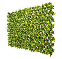  Treillis de PVC extensible 36 po x 72 po avec feuilles de clématite jaunes 