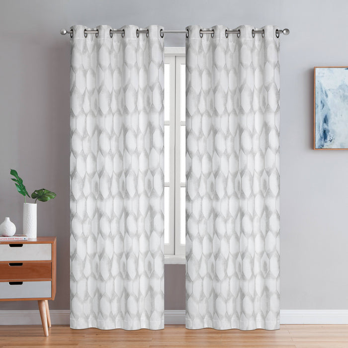 Paire de panneaux de rideaux thermique coupe-lumière argentés à oeillets Coventry - 54x84