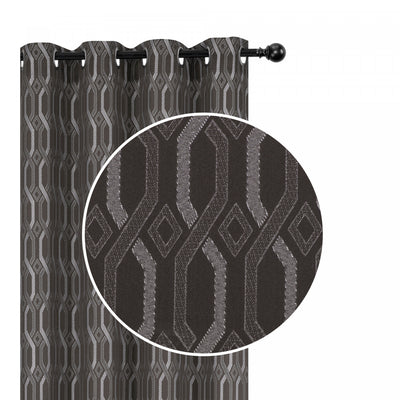 Jacquard Blackout Panel Chain Link Chocolate 84"- Set of 2|Panneau coupe-lumière Chain Link de 84 po de couleur chocolat en jacquard - ensemble de 2