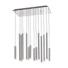 Luminaire suspendu Galiano argenté à 14 ampoules