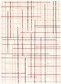 Carpette Taite crème-Bordeaux - 3 pi 11 pox 5 pi 7 po