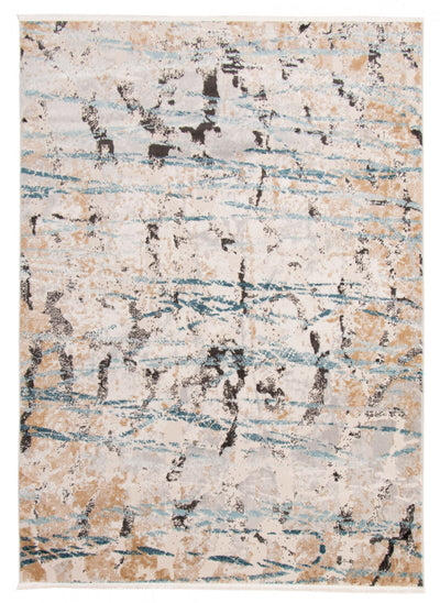Tahi Blue, Grey, Taupe Rug 3'11" X 5'11" Area Rug