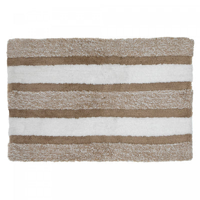 Microfibre Striped Bathmat Taupe 20 x 32|Tapis de salle de bain rayé en microfibre taupe 20 x 32