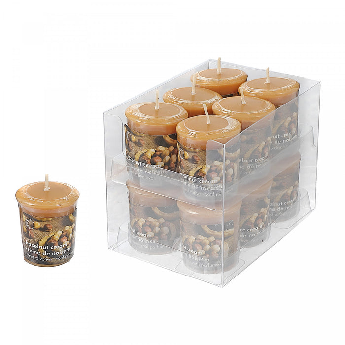 Bougie Mushroom Votive arôme de crème de noisettes - ensemble de 12