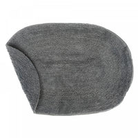 Tapis de salle de bain ovale uni gris réversible 16 x 24 en coton - ensemble de 2