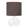 Lampe de table Simple Designs en verre à motif de goutte d’eau, transparente