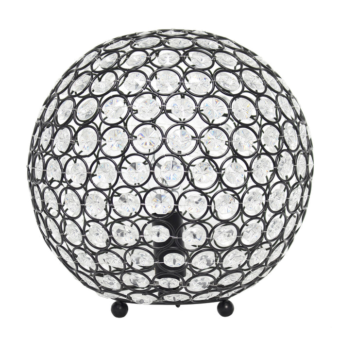 Lampe de table Elipse Elegant Designs balle de 10 po avec paillettes de cristal, bronze restauré