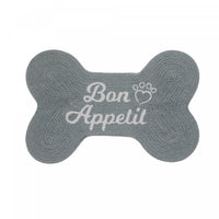 Tapis de plancher pour animaux « Bon appétit » en forme d’os en coton tressé