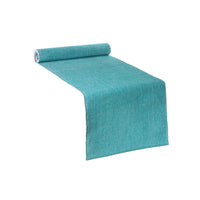 Chemin de table bleu sarcelle en chambray côtelé - ensemble de 2