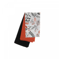 Ensemble de 3 linges à vaisselle à motif de fleurs de kaki - ensemble de 2