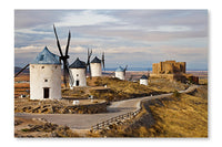  Traditional Spain - Windmills Of Don Quixote 28 po x 42 po : Cadre d'art mural et panneau de tissu