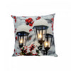 Coussin à DEL 18 x 18 en velours orné de trois lampadaires - ensemble de 2 coussins