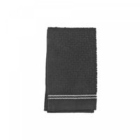 Essuie-mains brodé luxueux 16 x 27 noir - ensemble de 6 serviettes