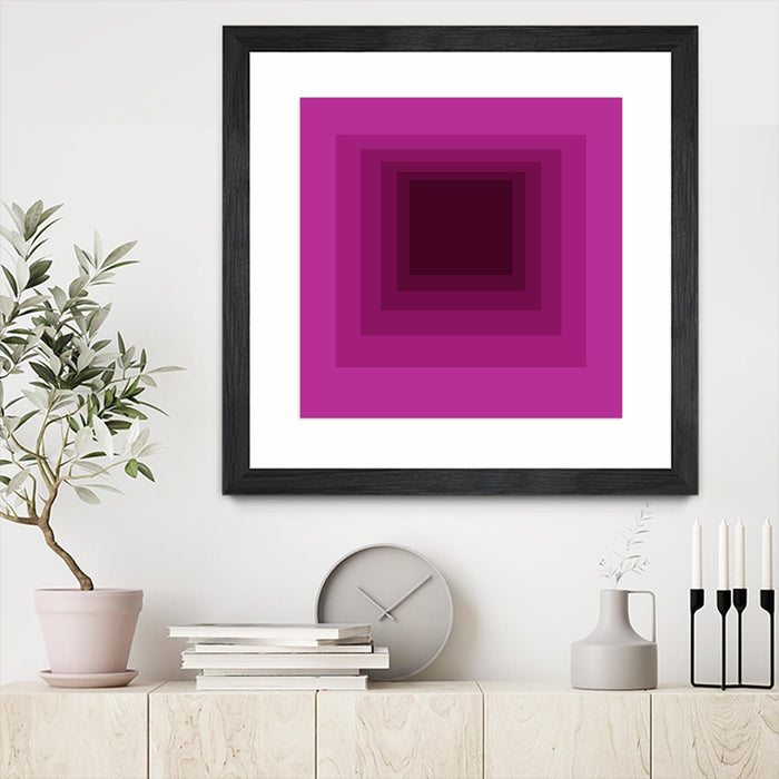 Œuvre d’art murale encadrée noire et mate « After Josef G » 30 x 30