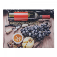 Planche à découper en verre imprimé d’une photo de bouteille de vin - ensemble de 2