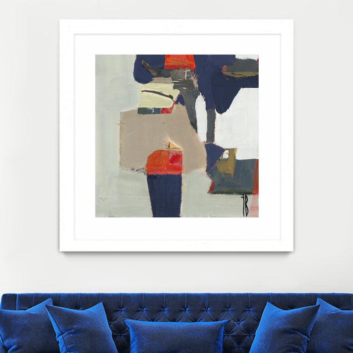 Œuvre d’art murale encadrée blanche et mate « Orange Crush V9 » 36 x 36