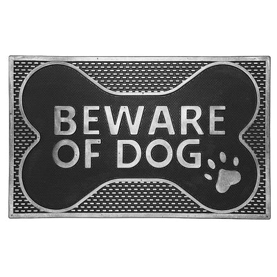 Rubber Beware of Dog Floormat|Tapis de plancher « Beware of Dog » en caoutchouc