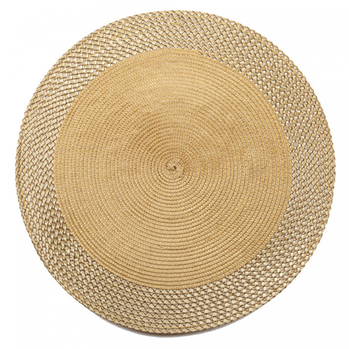 Napperon rond en vinyle avec bordure dorée - ensemble de 12