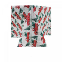 Nappe 60 po x 90 po en coton ornée de camions rouges et d'arbres