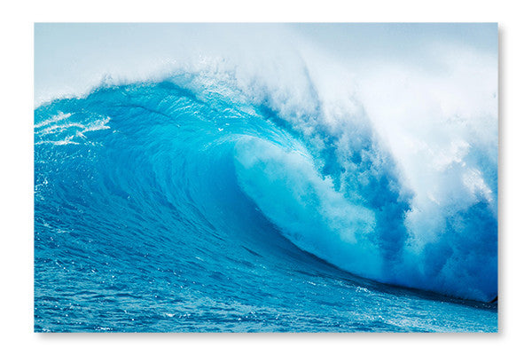  Beautiful Blue Ocean Wave 24 po x 36 po : Cadre d'art mural et panneau de tissu