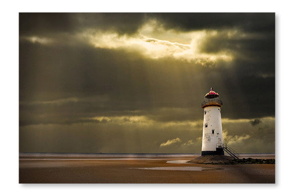  Illuminated Beacon 24 po x 36 po : Cadre d'art mural et panneau de tissu